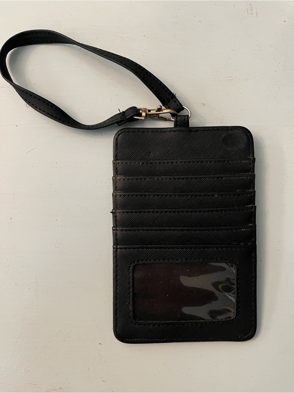 Black Wristlet Card Holder with ID Window